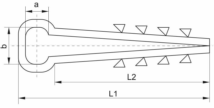 Дюбель хомут для плоского кабеля 5-10 черный 15-0460, нейлон - схема