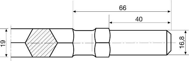 Шестигранный хвостовик зубила для электрического отбойного молотка, диаметр 16,8