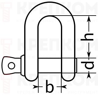 Скоба прямая D-образная - схема, чертеж
