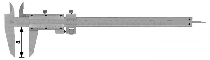 Штангенциркуль 200х50 мм 0,02 мм DIN 862 Kinex 6002 - схема