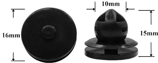 Клипса автомобильная крепежная фигурная AS-1416-А - схема