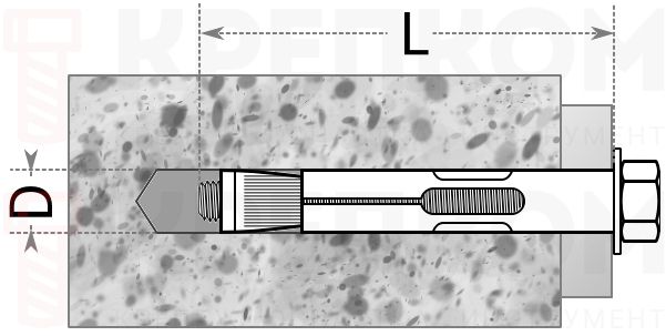 Анкерный болт LSB - чертеж, схема
