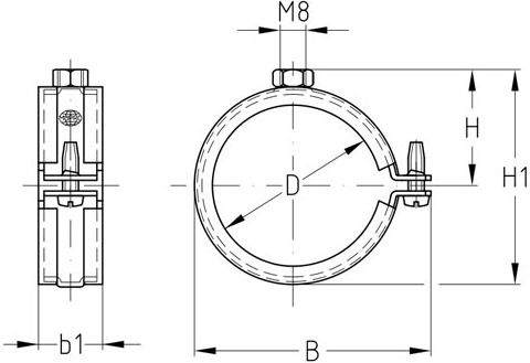 Хомут трубный MUPRO Easy Clip - схема
