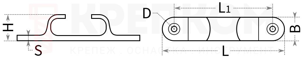 Полуклюз прямой 8220 - схема, чертеж