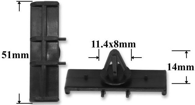 Клипса автомобильная крепежная фигурная AS-078 - размеры