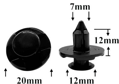 Клипса автомобильная крепежная с нажимным штырьком AS-1419 - схема