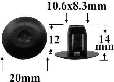 Автомобильная крепежная вставка-заглушка AS-1269 - схема