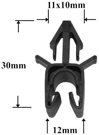 Клипса автомобильная для проводов и трубок AS-1377 - схема
