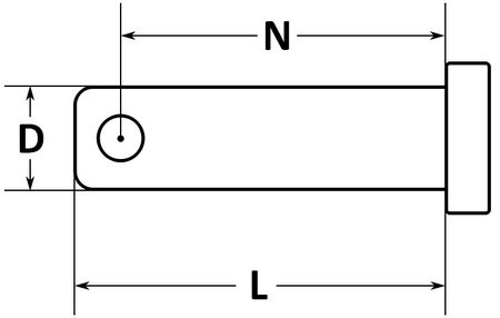 Такелажный палец (арт. 8279) с отверстием - чертеж, схема