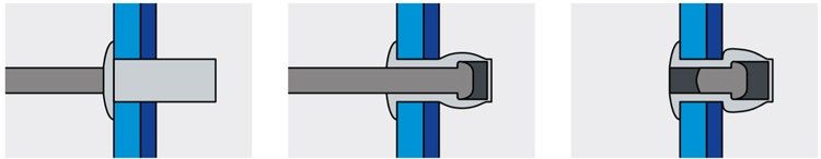 Заклепка вытяжная алюминий/сталь со стандартным бортиком, закрытая установка