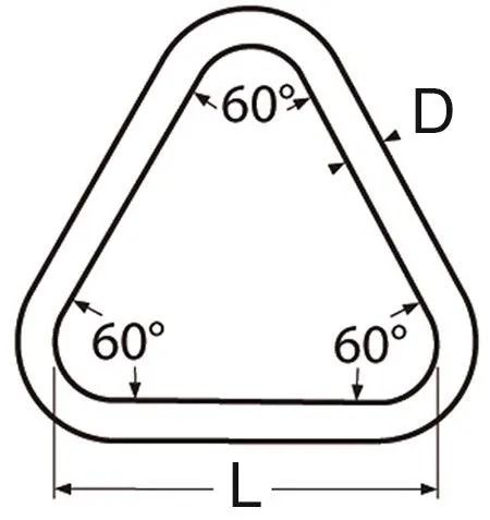 Кольцо сварное треугольное 6х40 мм 8349, нержавеющая сталь А2 - схема