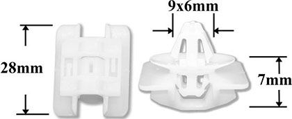 Клипса автомобильная крепежная фигурная AS-1256 - схема