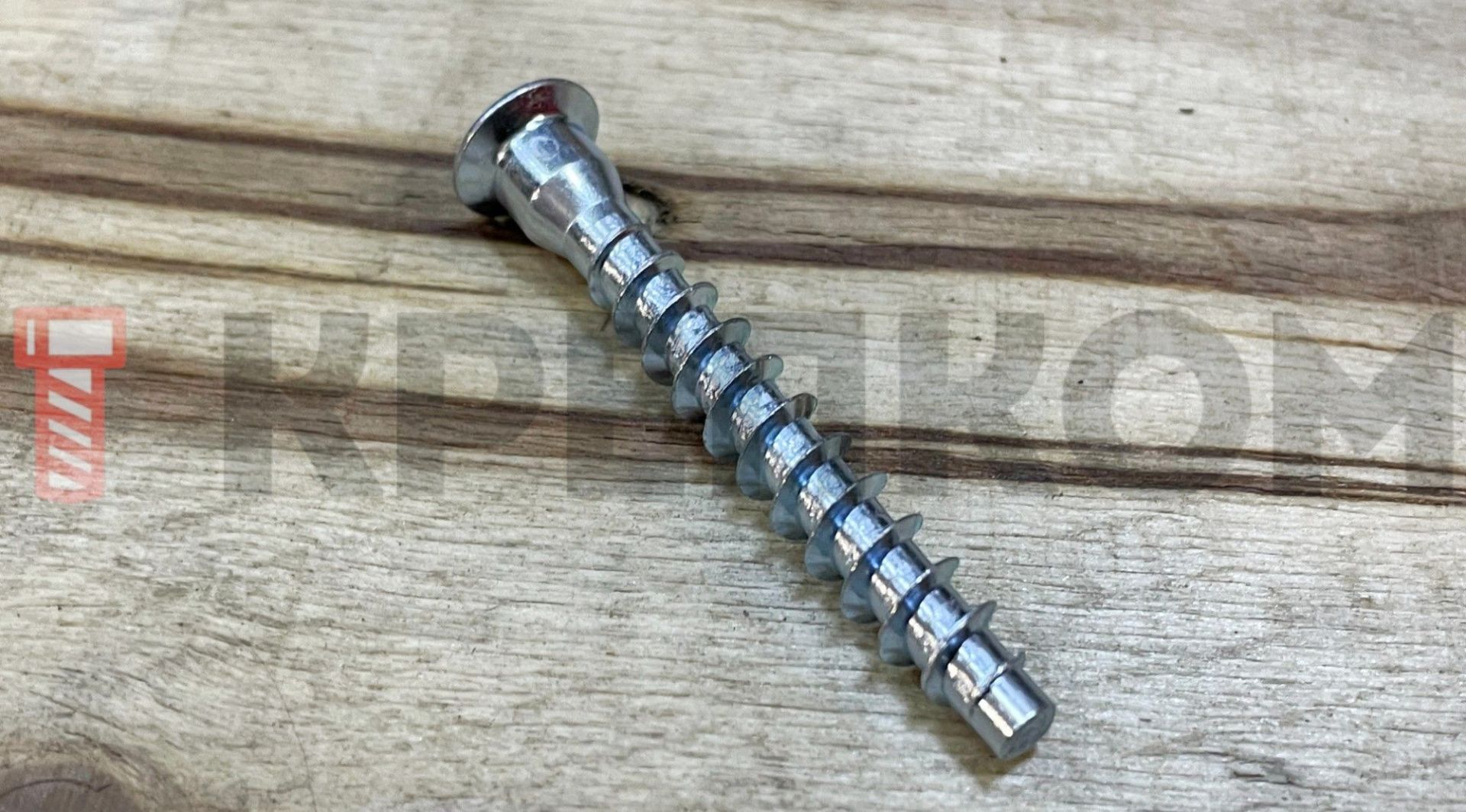 Винт-конфирмат (мебельная стяжка), оцинкованная сталь - фото