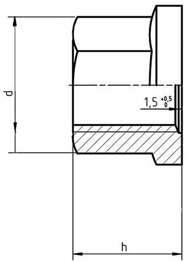 Гайка колесная с поворотным фланцем 22х1,5 мм ART 3101040, класс прочности 10, оцинкованная сталь - схема