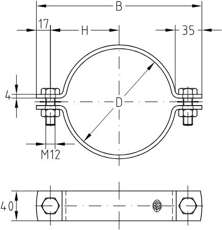 Хомут подвесной MUPRO - схема