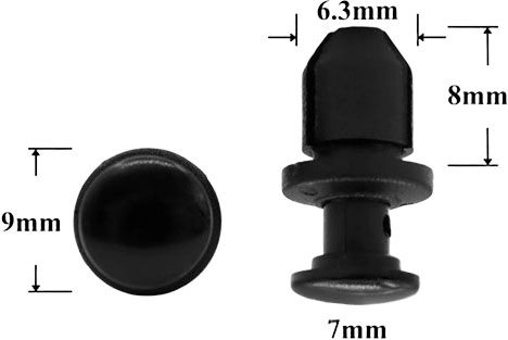 Клипса автомобильная крепежная с нажимным штырьком AS-1072 - схема