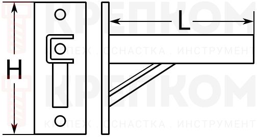 Кронштейн П-образный СПК - схема, чертеж