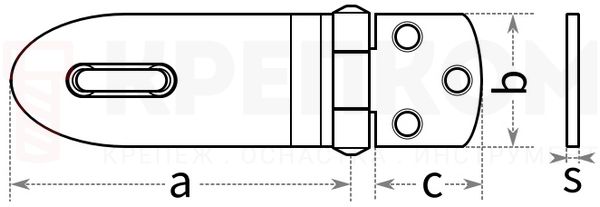Навес с проушиной GAH - схема, чертеж