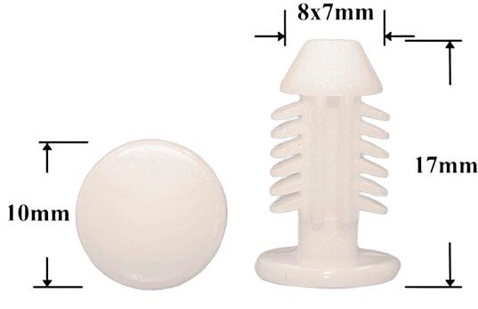 Клипса автомобильная крепежная нажимная AS-1303 - схема