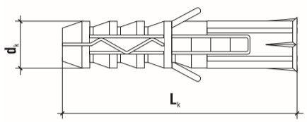 Распорный дюбель Wkret-met KNX - схема, чертеж