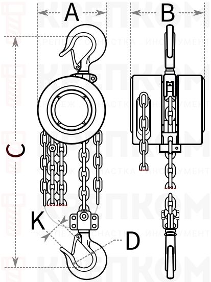 Таль цепная HS-Z Pro jack - схема