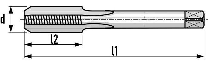 Метчик ручной UNF HSSE DIN 2181 H-Tools - схема