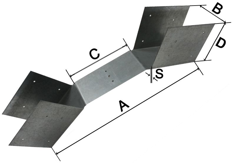 Кронштейн коньковый 660х150х104х170х2 мм ПТ, горячий цинк - размеры