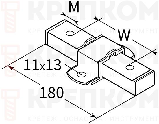 Опора скользящая Fischer SBS - схема