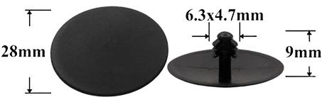 Клипса автомобильная крепежная нажимная AS-284 - схема