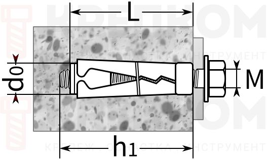 Анкер с высокой степенью расклинивания MSS Fasty - схема, чертеж