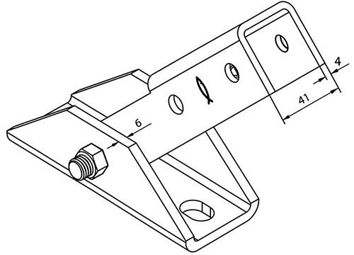 Фланец для профиля FI 50V Fischer FI-ABF 571960, цинк-ламельное покрытие