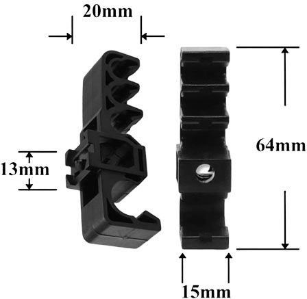 Клипса автомобильная для проводов и трубок AS-1013 - схема