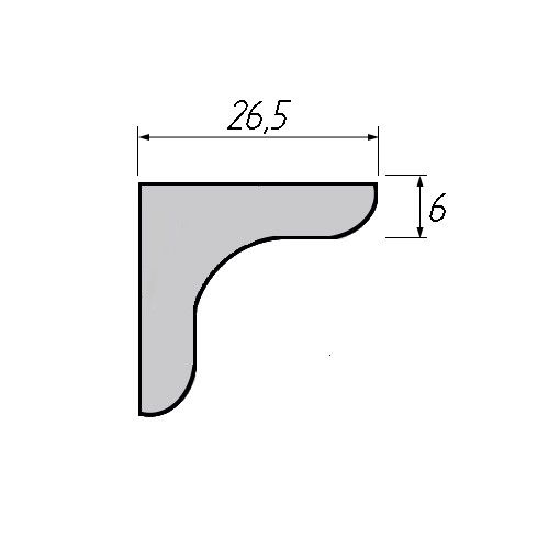 WINK Уголок мебельный с пластиковой накладкой 26х26х20 мм - размеры накладки