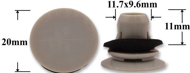 Клипса автомобильная крепежная фигурная AS-1320 - схема