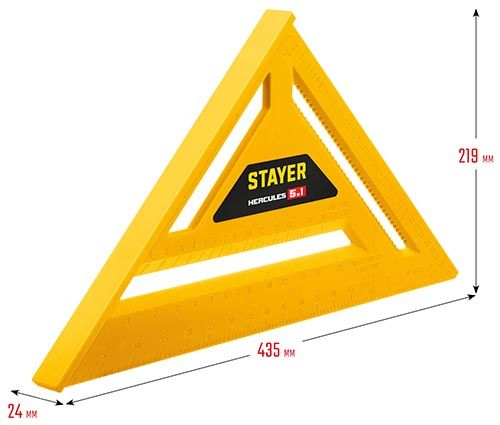 Угольник кровельный пластиковый 305 мм 5-в-1 Stayer 34522-30 - размеры