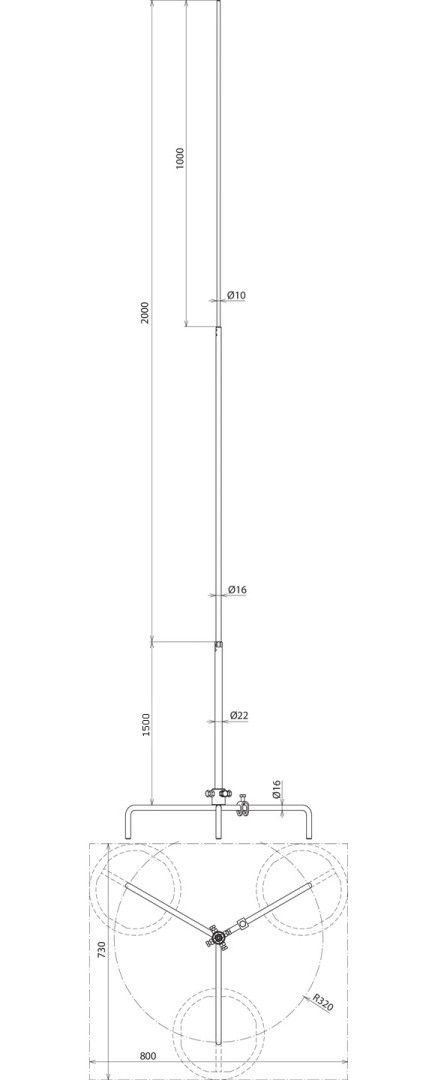 Стержень молниеприёмника h=3500 мм