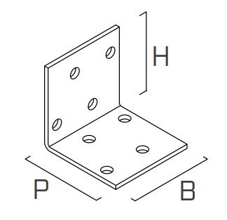 Уголок крепежный 40х40х40х2,0 мм WHO4040 Holz Technic - схема, чертеж