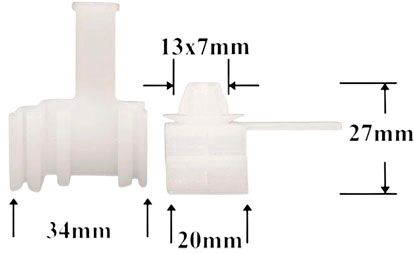 Клипса автомобильная для проводов и трубок AS-1045 - схема