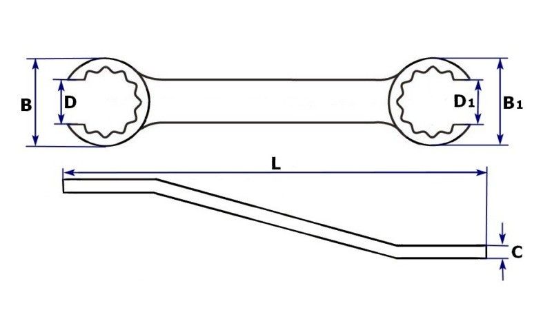 Ключи разрезные Jonnesway, схема