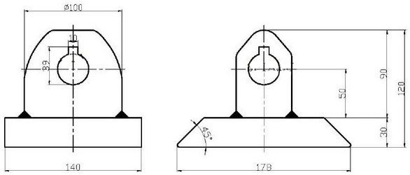 Конус запорный 175х140х123 "Ласточкин хвост" В45