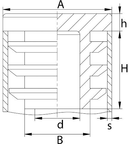 Схема заглушки для квадратной трубы
