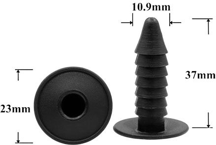 Клипса автомобильная крепежная нажимная AS-105 - размеры