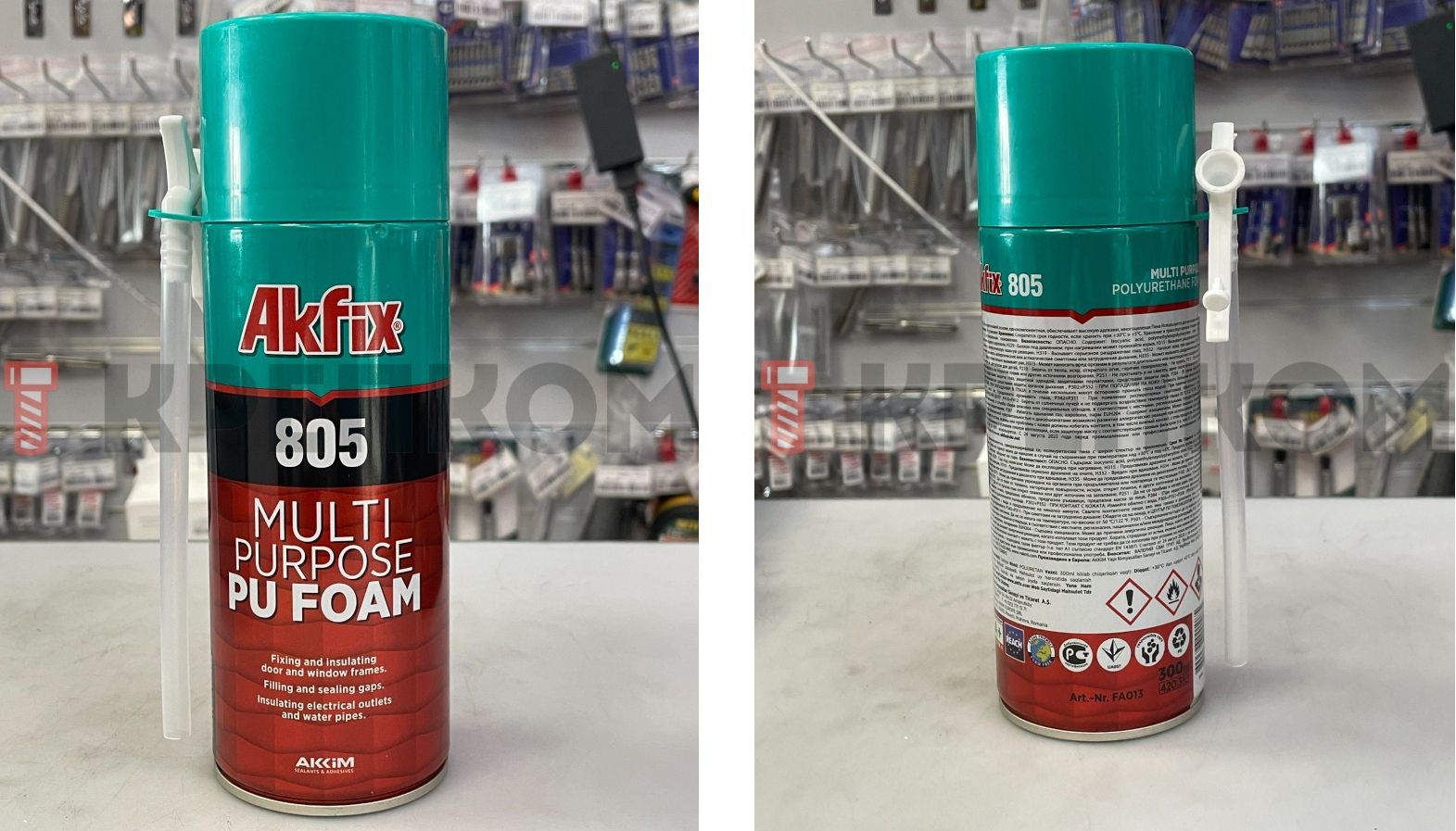 Полиуретановая монтажная пена бытовая Akfix 805 - фото