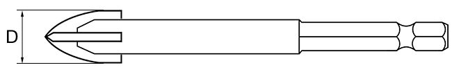 Сверло по стеклу и керамике с крестообразным наконечником - схема, чертеж