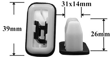 Клипса автомобильная крепежная фигурная AS-1125 - схема