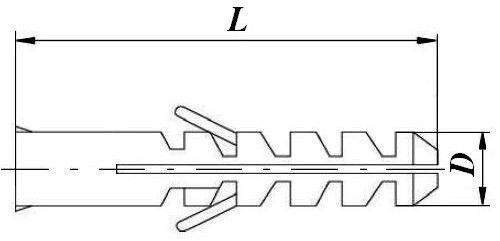 Распорный дюбель - схема, чертеж