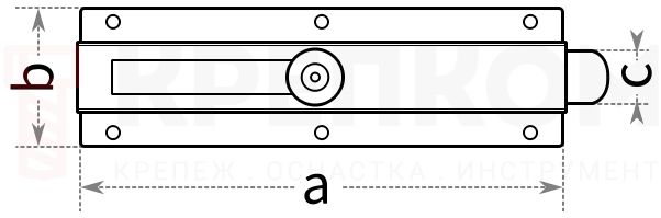 Дверная задвижка без скобы - схема, чертеж