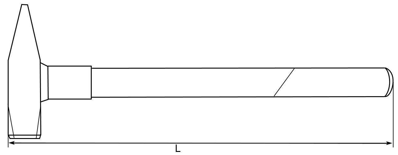 Длина молотка Дело техники с деревянной рукояткой