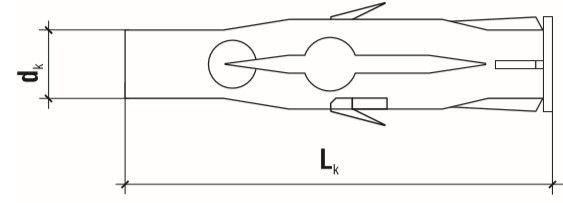 Универсальный распорный дюбель KPU WKRET-MET - схема, чертеж