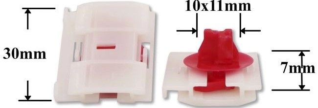 Клипса автомобильная крепежная фигурная AS-1261 - схема